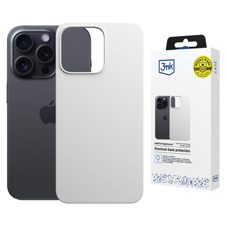 Apple iPhone 15 Pro - 3mk Hardy MagSilicone Silver-White