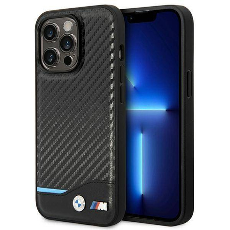 Etui BMW BMHCP14L22NBCK iPhone 14 Pro 6,1" czarny/black Leather Carbon