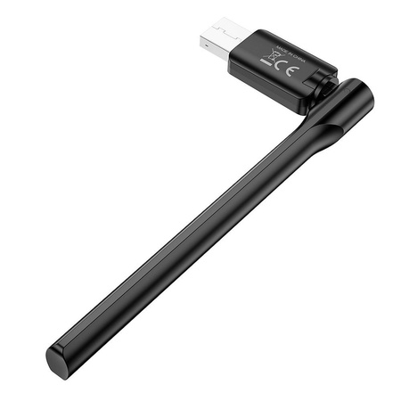 HOCO bezprzewodowa karta sieciowa z zewnętrzną anteną na USB WiFi4 HI32 czarna