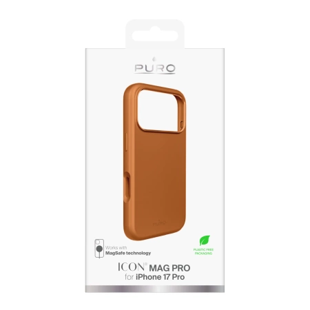 Etui silikonowe Pure Icon Mag Pro Liquid Silicone na iPhone 17 Pro kompatybilne z MagSafe, z ochroną aparatu i aluminiowymi przyciskami - pomarańczowe