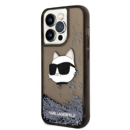Karl Lagerfeld Liquid Glitter NFT Choupette Head - Etui iPhone 14 Pro Max (czarny)
