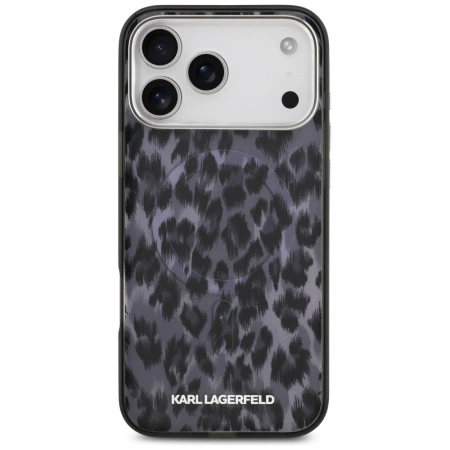 Etui Karl Lagerfeld IML Leopard Pattern MagSafe na iPhone 17 Pro Max - czarne