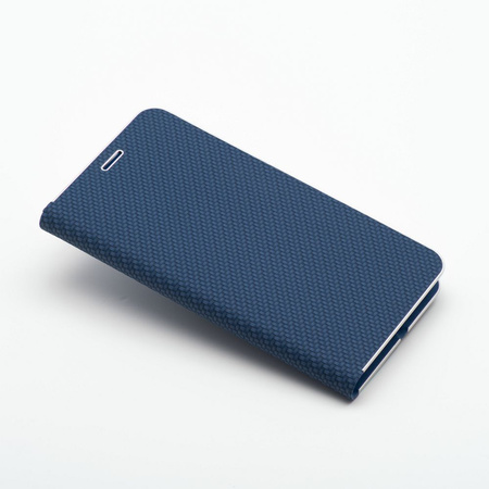 Kabura LUNA Book Carbon do IPHONE 14 niebieski