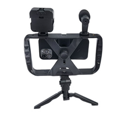 Zestaw / uchwyt selfie z pilotem na bluetooth tripod do transmisji na żywo z lampą LED, mikrofonem, pilotem TL-49T