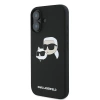 Karl Lagerfeld Silicone Case Nauble Heads Print MagSafe for iPhone 16 Plus - Black