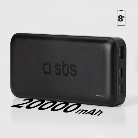 Powerbank SBS TTBB20000PD20K 20000 mAh 20W PD USB-C, USB-A, Micro-USB - black