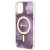 Guess GUHMP14SHTMRSU iPhone 14 6.1" lila/lila Hardcase Golden Marble MagSafe