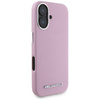 Original Case IPHONE 16 Karl Lagerfeld Saffiano Full Wrapped Elongated Metal Logo MagSafe pink