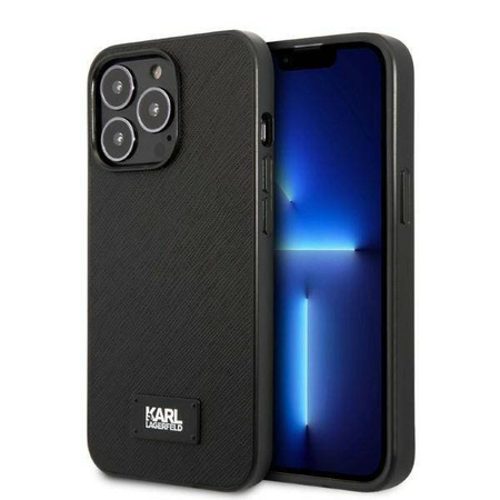 Original Case IPHONE 13 PRO MAX Karl Lagerfeld Hardcase Saffiano Plaque black