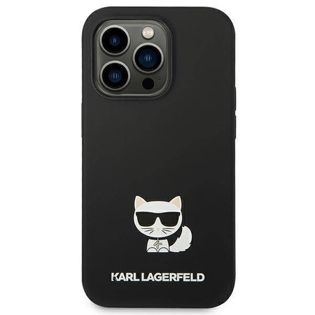 Original Case IPHONE 14 PRO MAX Karl Lagerfeld Hardcase Silicone Choupette Body black