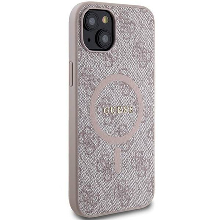 Oryginalne Etui GUESS Hardcase GUHMP15SG4GFRP do iPhone 15 (Kompatybilny z Magsafe / 4G Ring classic logo / różowy)