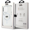 Original Case IPHONE 15 PRO Karl Lagerfeld Hardcase IML Metal Karl Head MagSafe white