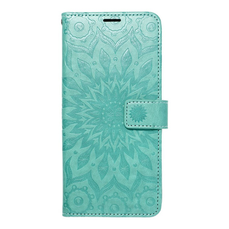 Kabura MEZZO Book do IPHONE 15 mandala zielony