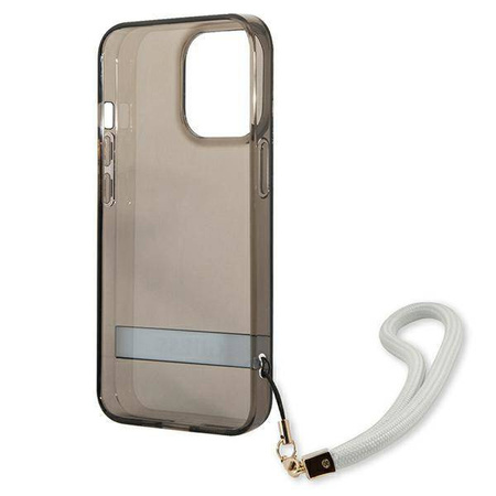 Guess GUHCP13LHTSGSK iPhone 13 Pro / 13 6,1 &quot;schwarz / schwarzes Hardcase Translucent Stap