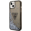 Oryginalne Etui IPHONE 14 PLUS Guess Hardcase Liquid Glitter Palm Collection transparentne czarne