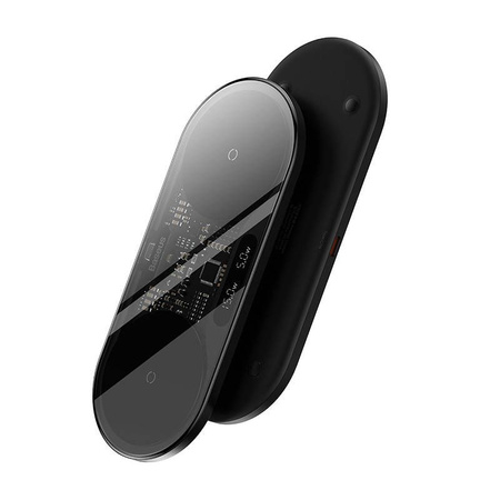 Baseus Digital LED Display Dual Wireless Charger mit Digitalanzeige 20W schwarz (WXSX010101)