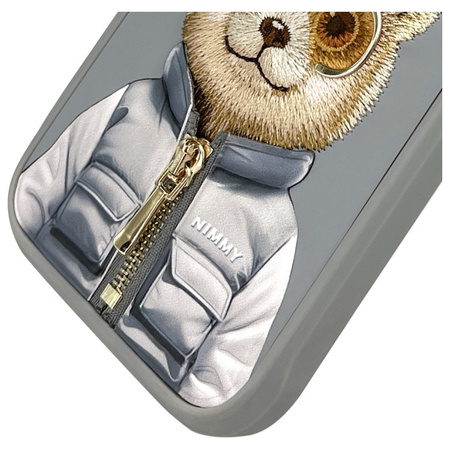 Nimmy etui iPhone 16 Pro 6.3" szary/gray  Cool&Cute 2.0 Bear