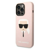 Original Case IPHONE 14 PRO Karl Lagerfeld Hardcase Silicone Karl`s Head MagSafe (KLHMP14LSLKHLP) pink