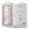 Oryginalne Etui GUESS Hardcase GUHCP15LLFCSEGP do iPhone 15 Pro (Liquid Glitter Gold Stripes / różowy)