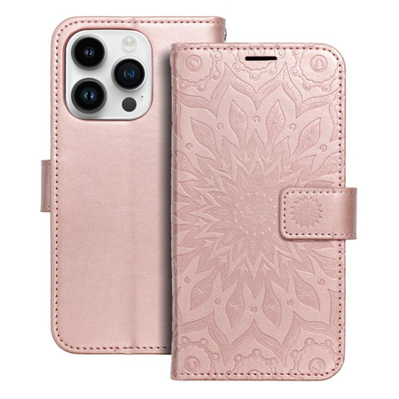 Kabura MEZZO Book do IPHONE 14 Pro mandala złoty róż