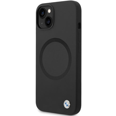 Original Handyhülle IPHONE 14 BMW Signature Liquid Silicone MagSafe (BMHMP14SSILBK2) schwarz
