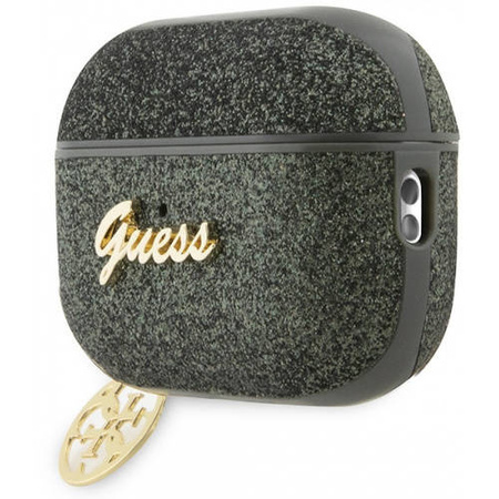 Guess GUAP2GLGSHA AirPods Pro 2 Cover Grün/Kaki Glitter Flake 4G Charm