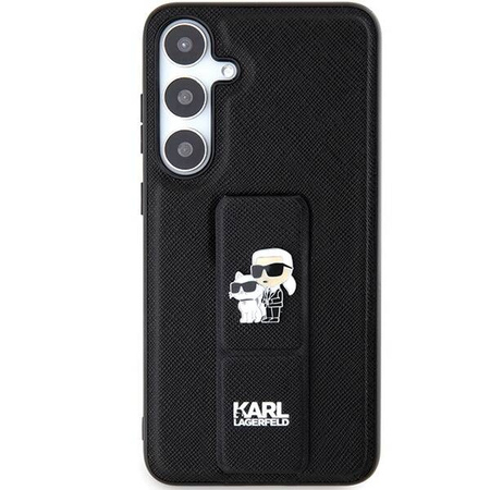 Oryginalne Etui KARL LAGERFELD hardcase Gripstand Saffiano Karl&Choupette Pins KLHCS24MGSAKCPK do Samsung Galaxy S24 Plus czarny