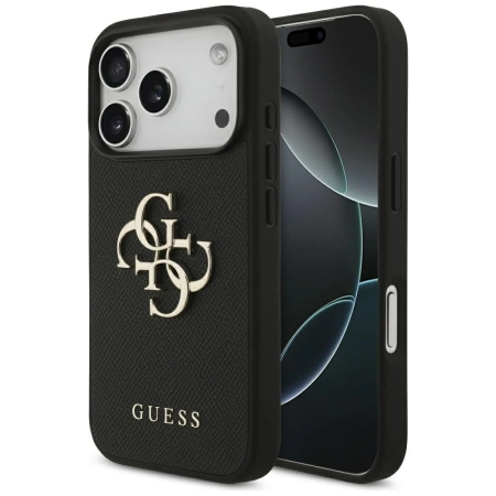 Etui Guess Grained Big 4G & Classic Logo na iPhone 17 Pro - czarne