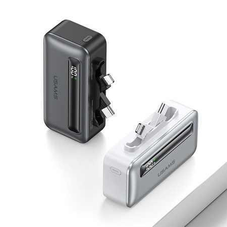 USAMS Powerbank 4500mAh USB-C/Lightning 20W PD Fast Charge szary/tarnish XB Series 4K5CD23301 (US-CD233)