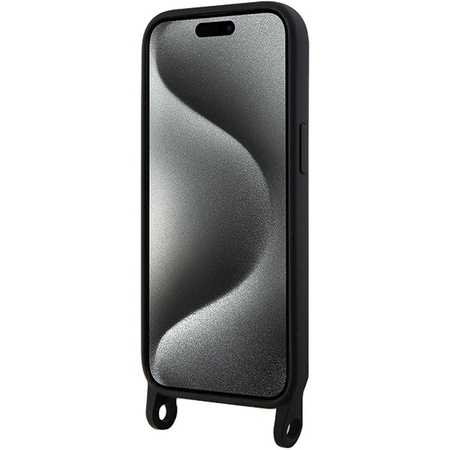 Karl Lagerfeld KLHCP15SSCBSKNK iPhone 15 6,1&quot; Hardcase schwarz/schwarz Crossbody Silikon Ikonik