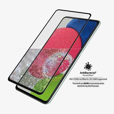 Gehärtetes Glas 5D SAMSUNG GALAXY A52 / A52S / A53 5G PanzerGlass E2E Microfracture Case Friendly AntiBacterial schwarz