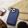 iCarer CE Premium Leather Folio Case skórzane etui iPhone 14 Pro Max z klapką magnetyczne MagSafe niebieski (WMI14220716-BU)