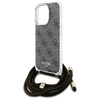 Original Handyhülle IPHONE 16 PRO MAX Guess Hardcase Crossbody Cord 4G Print (GUHCP16XHC4SEW) braun