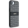 DKNY Repeat Texture Pattern with Tonal Stripe case for iPhone 16e - black