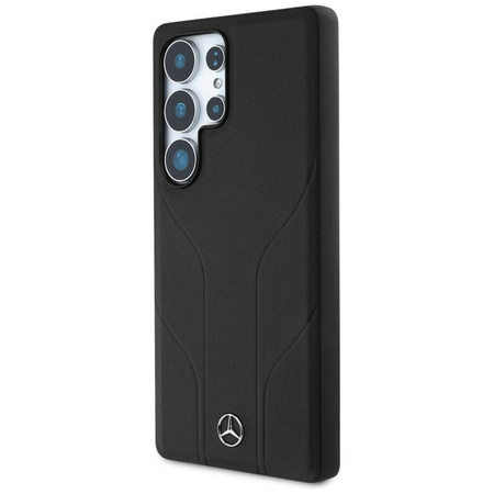 Schutzhülle SAMSUNG GALAXY S25 ULTRA Mercedes AMG Hardcase Leather Debossed Lines MagSafe schwarz