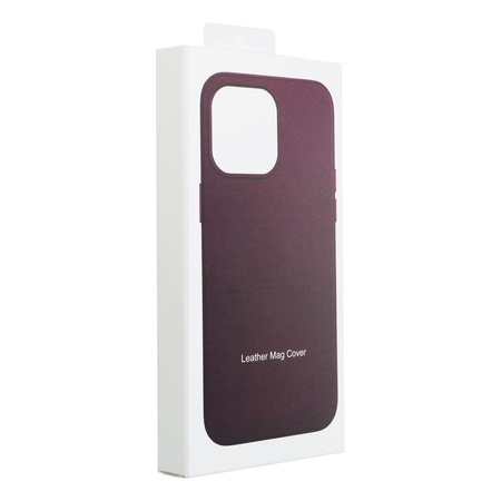 Leather Mag Cover kompatybilne z MagSafe do IPHONE 15 ciemny fioletowy