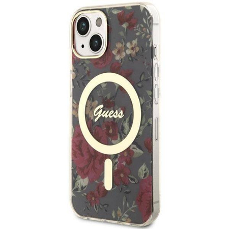 Guess GUHMP14MHCFWSA iPhone 14 Plus 6,7" grün/khaki Hardcase Flower MagSafe