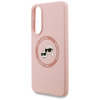 Karl Lagerfeld Silicone Double Heads And Circle MagSafe - Etui Samsung Galaxy S25 Edge (różowy)