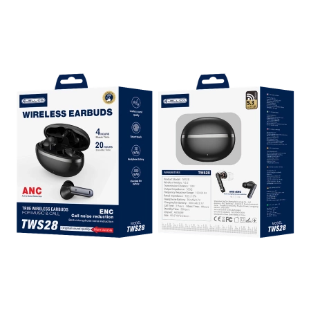 JELLICO wireless earphones (ANC+ENC) TWS28 Black