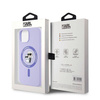 Original Handyhülle IPHONE 15 Karl Lagerfeld Hardcase Silicone KC Heads Ring MagSafe (KLHMP15SSCMKCRHU) violett