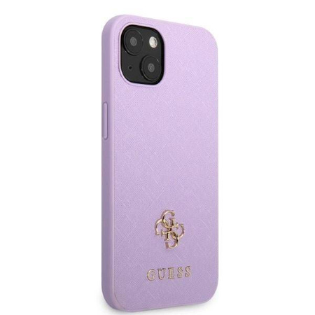 Oryginalne Etui IPHONE 13 MINI Guess Hardcase Saffiano 4G Small Metal Logo fioletowe