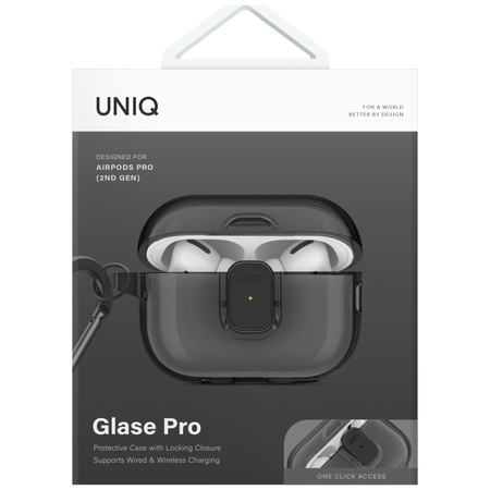 Etui UNIQ Glase Pro do AirPods Pro 2     Lock Case dymny