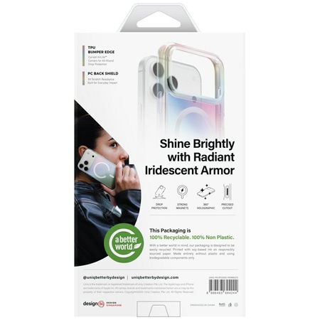 Etui UNIQ Iridescia do iPhone 17 Pro Magclick Charging midnight quartz