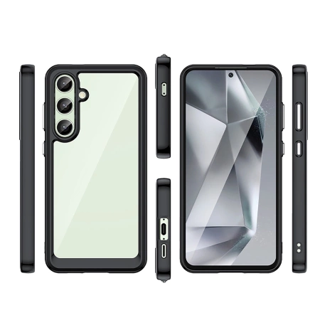 Etui silikonowe Outer Space Case z żelową ramką do Samsung Galaxy S24 FE - czarne