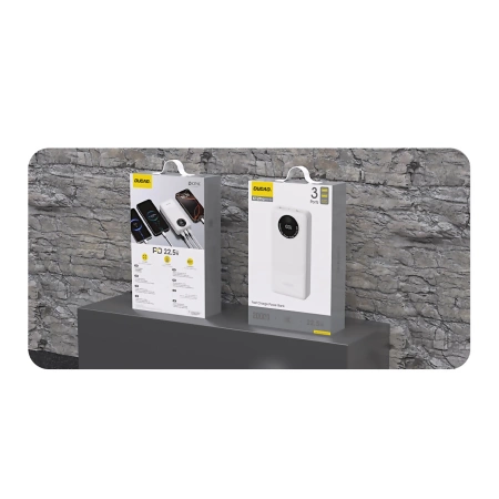 Powerbank Dudao K12Pro 22,5W PD 20000mAh USB-A, USB-C - biały