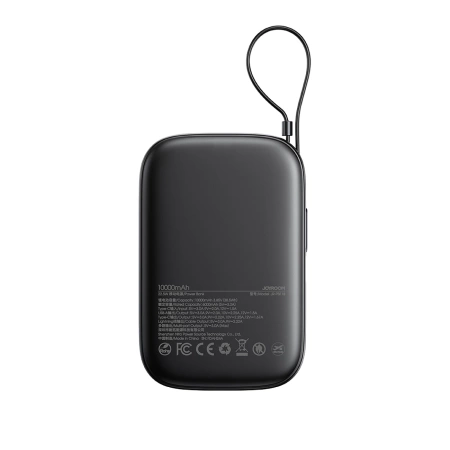 Joyroom JR-PBF18 22,5 W 10000 mAh Powerbank mit integriertem Lightning Kabel + USB-C-Kabel 0,25 cm - Schwarz