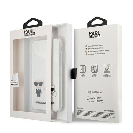 Original Case IPHONE XS MAX Karl Lagerfeld Hardcase Karl&Choupette (KLHCI65CKTR) transparent