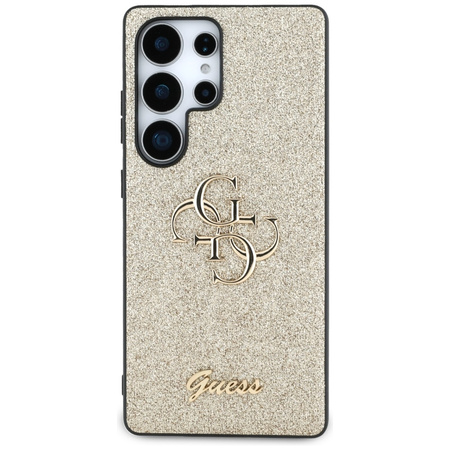 Etui Guess Fixed Glitter Big 4G Metal Logo do Samsung Galaxy S25 Ultra złoty