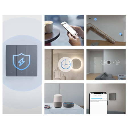 Sonoff inteligentny 3-kanałowy przełącznik ścienny WiFi czarny (M5-3C-86)