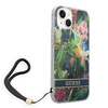Original Handyhülle IPHONE 14 PLUS Guess Hardcase Flower Strap (GUOHCP14MHFLSB) blau